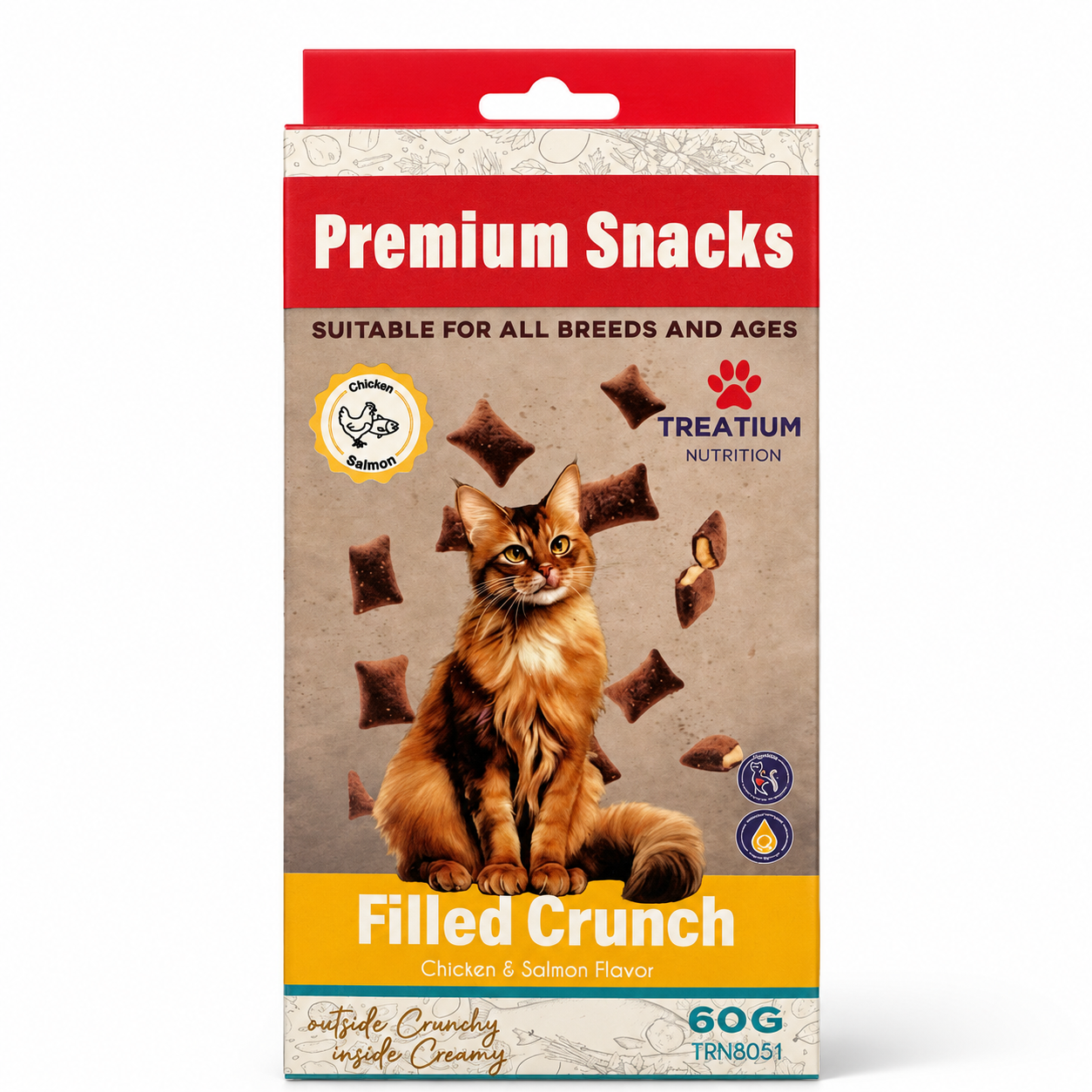 Premium Snacks Treatium - Filled Crunch Chicken & Salmon