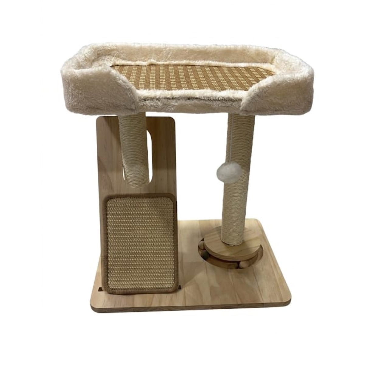 Wooden Scratcher With Catnip & Balls