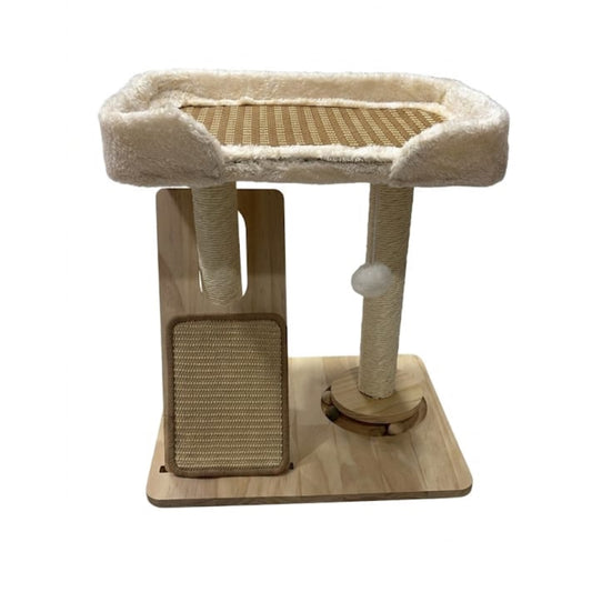 Wooden Scratcher With Catnip & Balls