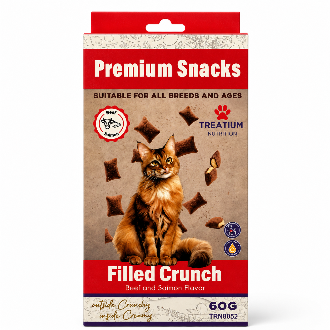 Premium Snacks Treatium - Filled Crunch Beef & Salmon