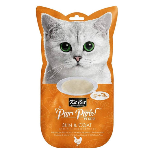 Kit Cat Purr Purée Treats - Skin & Coat