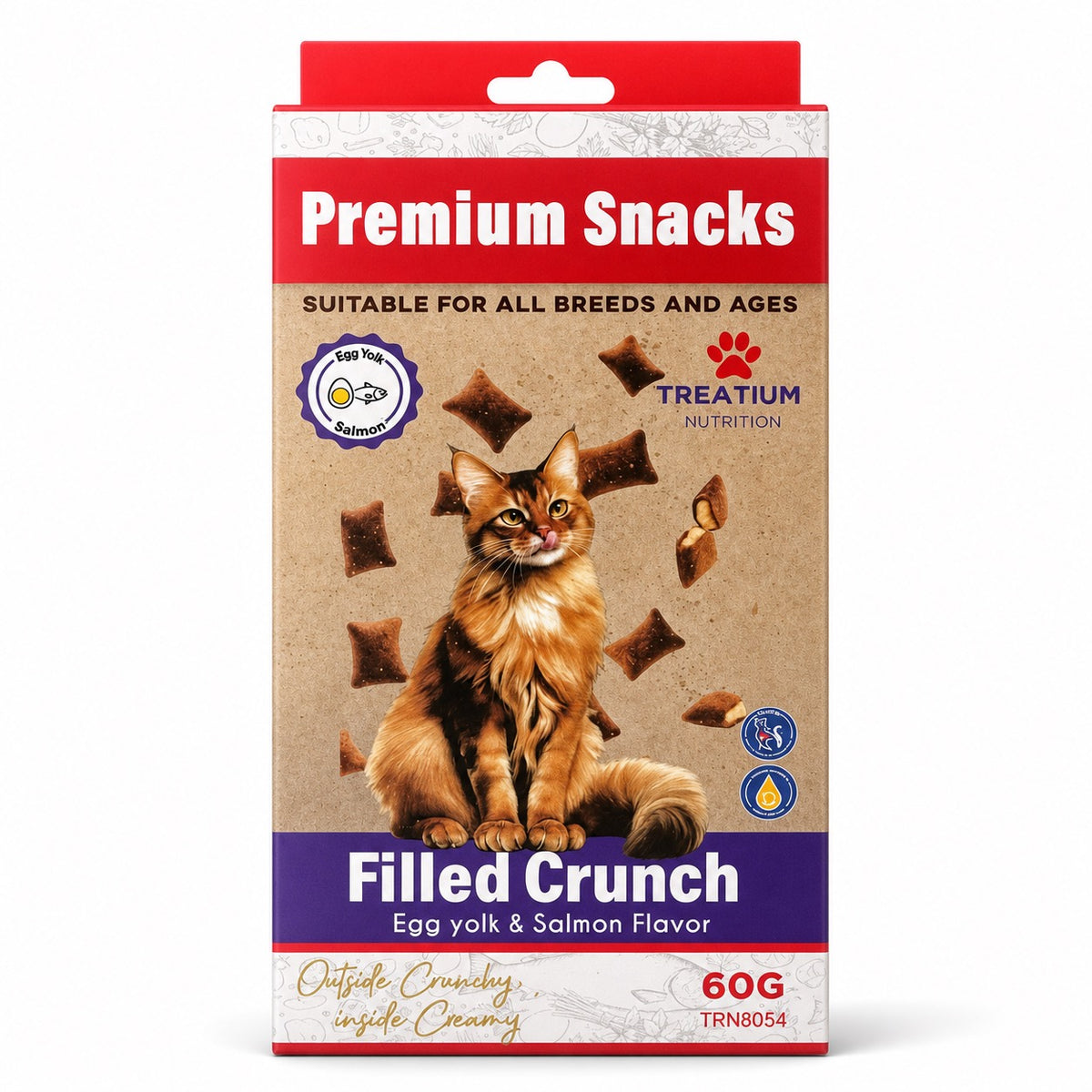 Premium Snacks Treatium - Filled Crunch Egg Yolk & Salmon