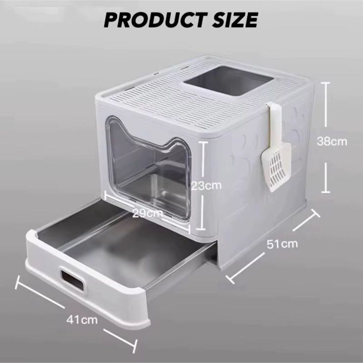 Stainless Steel Cat Litter Box with Lid
